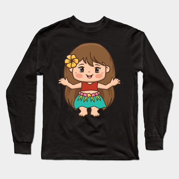 Pineapple Princess - Hawaii girl Long Sleeve T-Shirt by Furpo Design